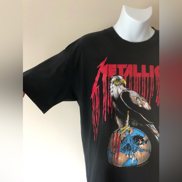 VTG CONCERT TEE - 1994 "METALLICA" SUMMER TOUR- GIANT / Size -LARGE Made in USA - Picture 2 of 11